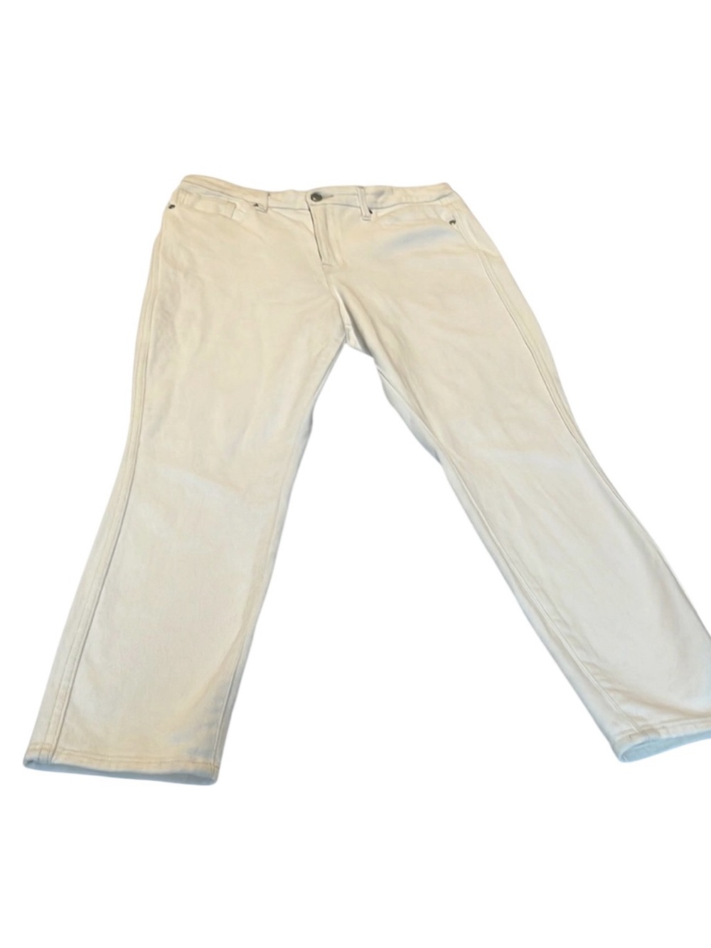 Good American size 12 winter white jeans High rise straight leg jeans
